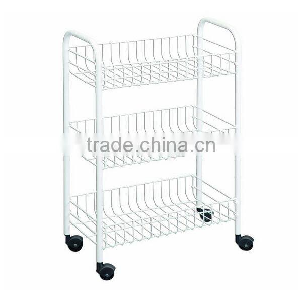 Rolling Cart Wire Shelves 3-tier Storage Holder