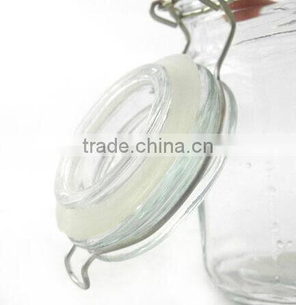 mini kitchen clear /transparent octagon shape glass spice jar with clamp lid