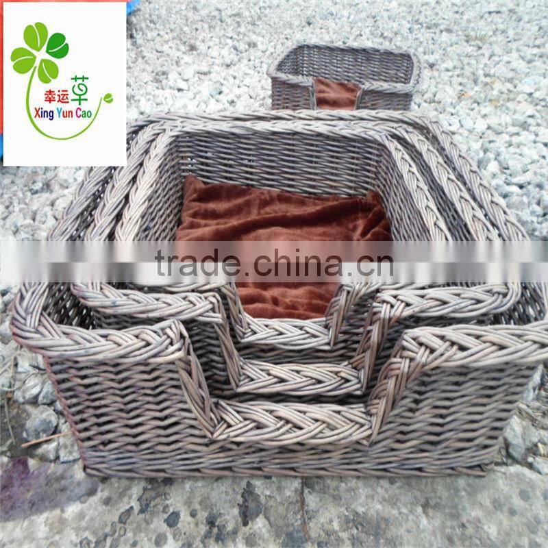 wicker pet basket set of 3 wicker pet house
