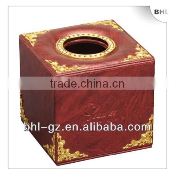 Ancient Western style christmas gift set -PU leather rectangular tissue box M-2A-2(PW-56),