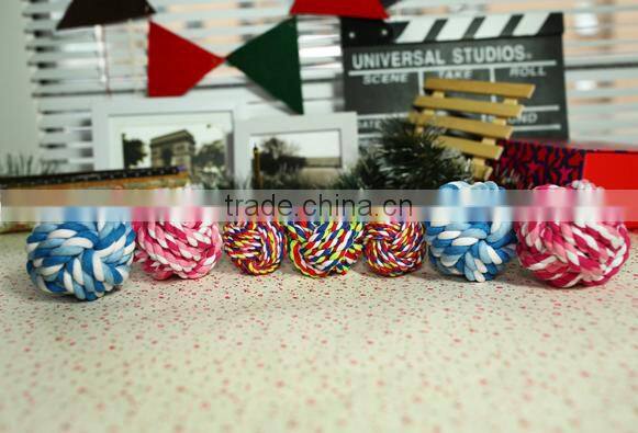 colored textile ball toys for dog pet