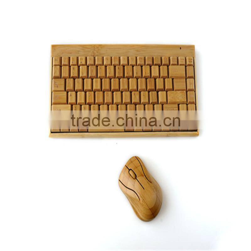 Classical elegant Chinese bamboo wireless suit one key area keyboard & mouse employed universally