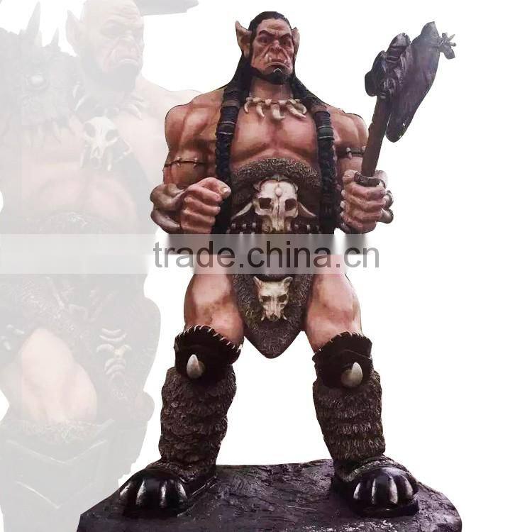 outdoor garden decoration fiberglass World of Warcraft life size movie statues