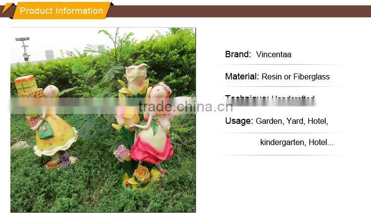 whoelsale cartoon fiberglass christmas garden statue decorations