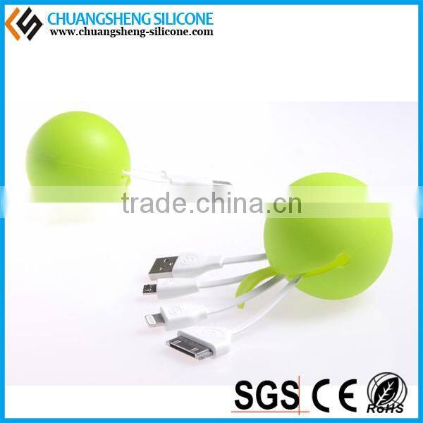 customized data wire case, silicone phone holder, funny silicone data link box