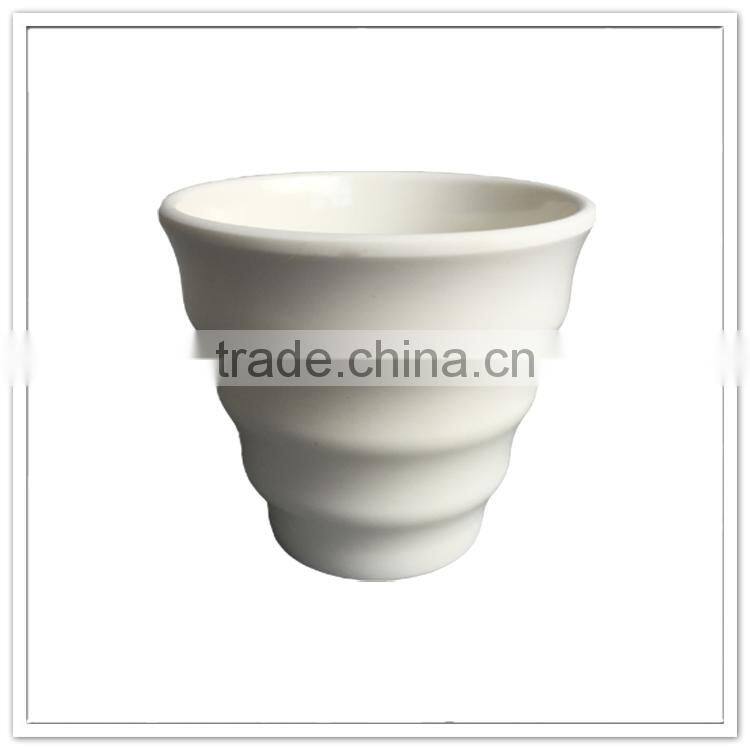 Japanese restaurant swirl design reusable plastic solid color white melamine cup