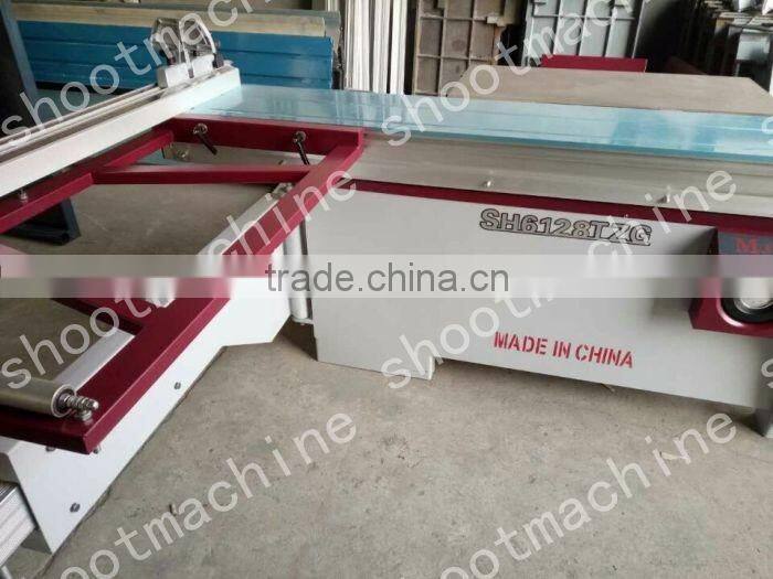 wood Sliding panel saw SH6128TZG with 2800x360mm Column Guide Rail and 45degree tilting and 4kw motor