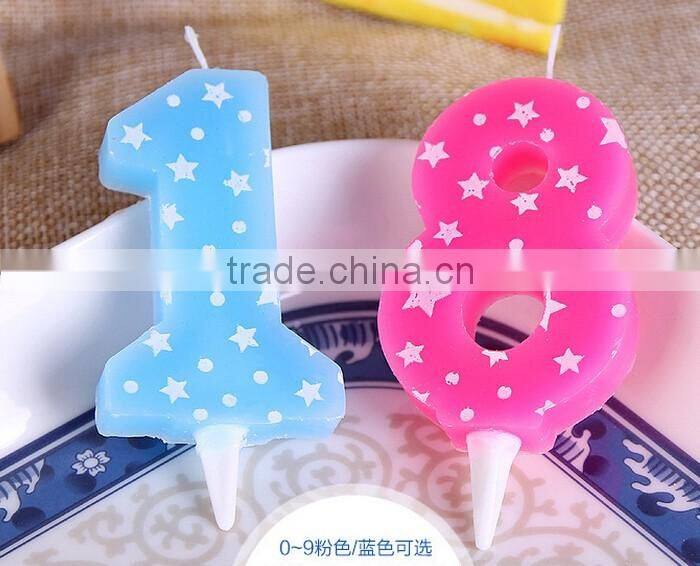 Pentagram Pattern Numbers Happy Birthday Candle