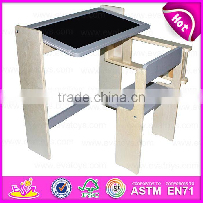 Multi-functional children wooden foldable chalkboard table high quality wooden chalkboard table for kids W08G154A-S