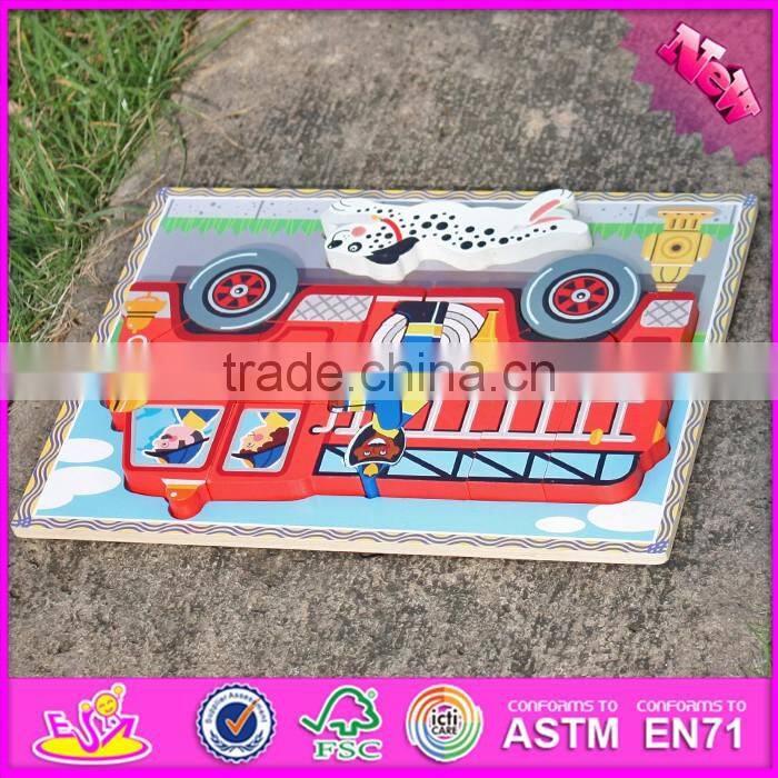 2016 new design children educational toy wooden 3d puzzle car W14D018