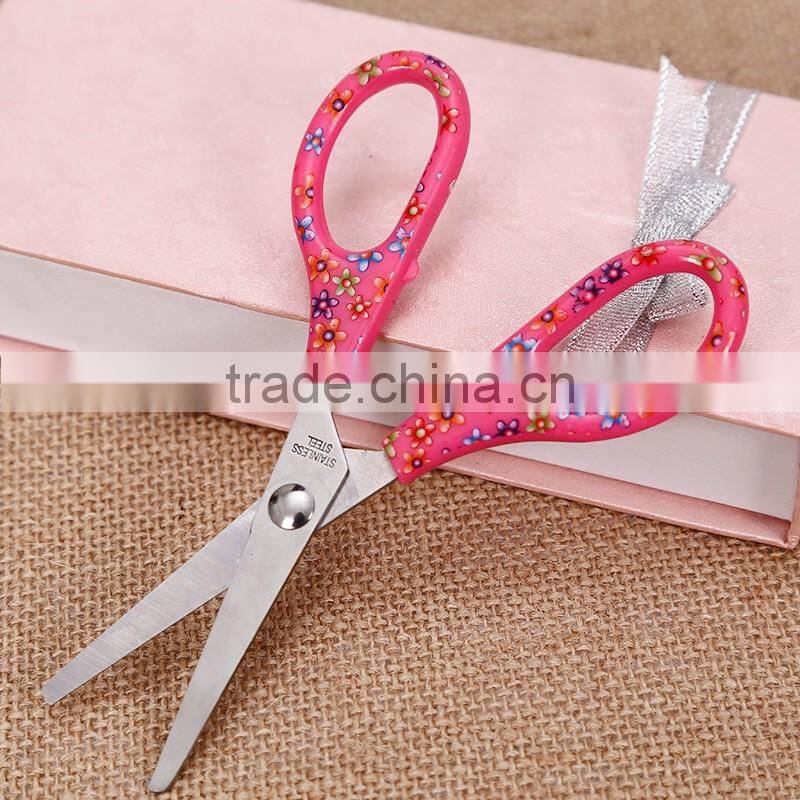 CIJ05-- Hot sale & Good quanlity Cheap Classical flower painting Student Scissors