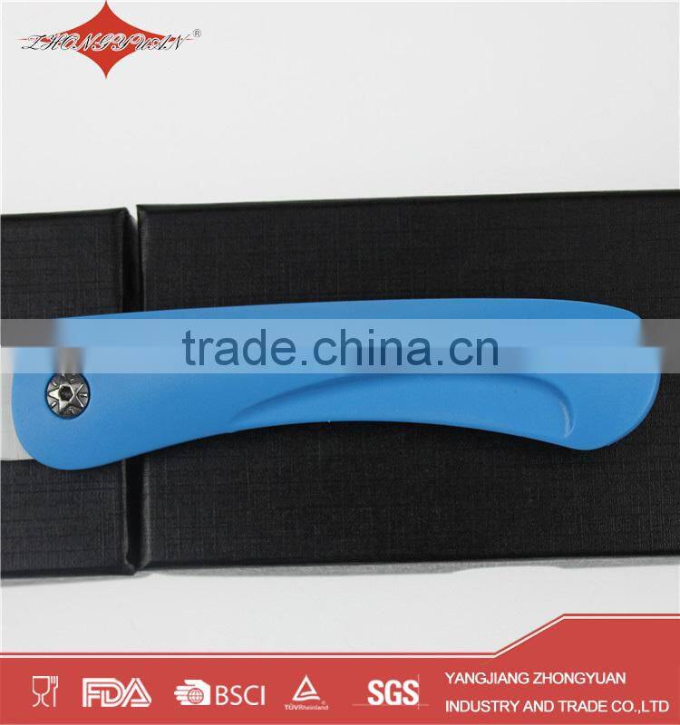 promotional gift colorful kitchen paring ceramic folding knife