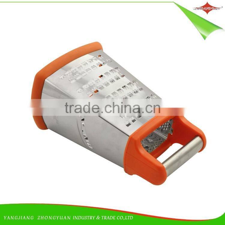 ZY-N5017 stainless steel kitchen utensil 4 side manual cheese vegetable Multiple grater with handle