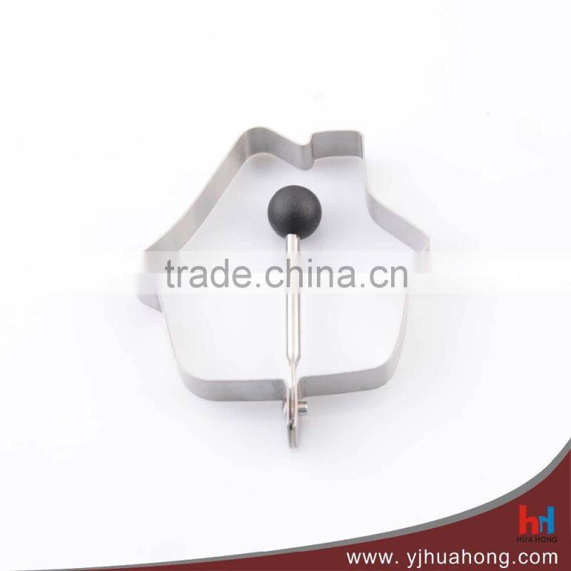 Cute dog shape food grade stainless steel fried egg molds, cooking tools egg ring with handgrip (HEM-18)