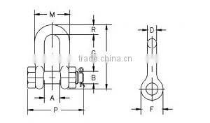 ATLI G2150 1-3/8 US type steel Clevis Shackle