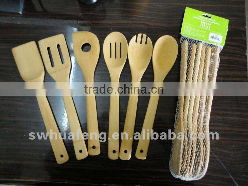 2017 Hot selling bamboo kitchen slotted spoon and turner