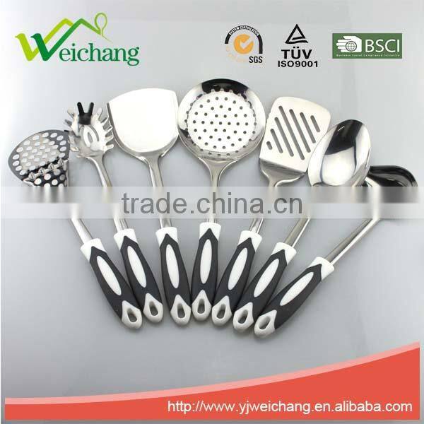 WCR129 Premium stainless steel utensils SLOTTED SPOON Cooking Utensil Gadgets Set with TPR handle
