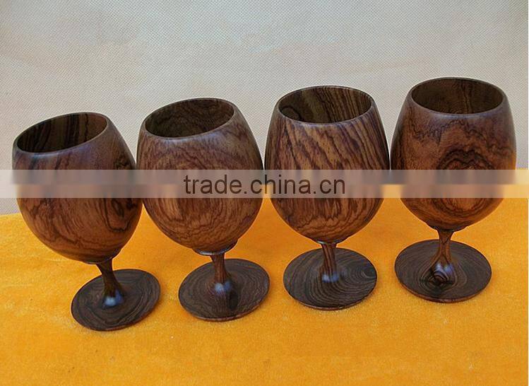 First quality drinking wood goblet /tall wooden cup for wholesale