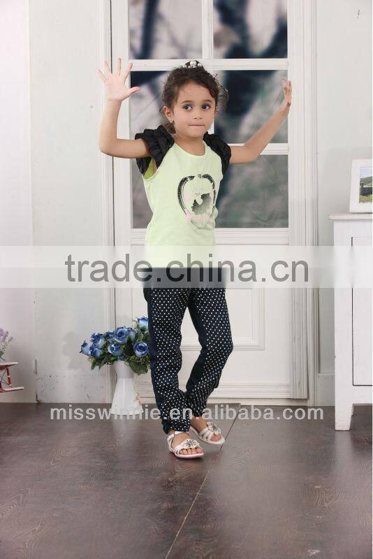 China supplier wholesale fashion short sleeve cotton child clothing sets