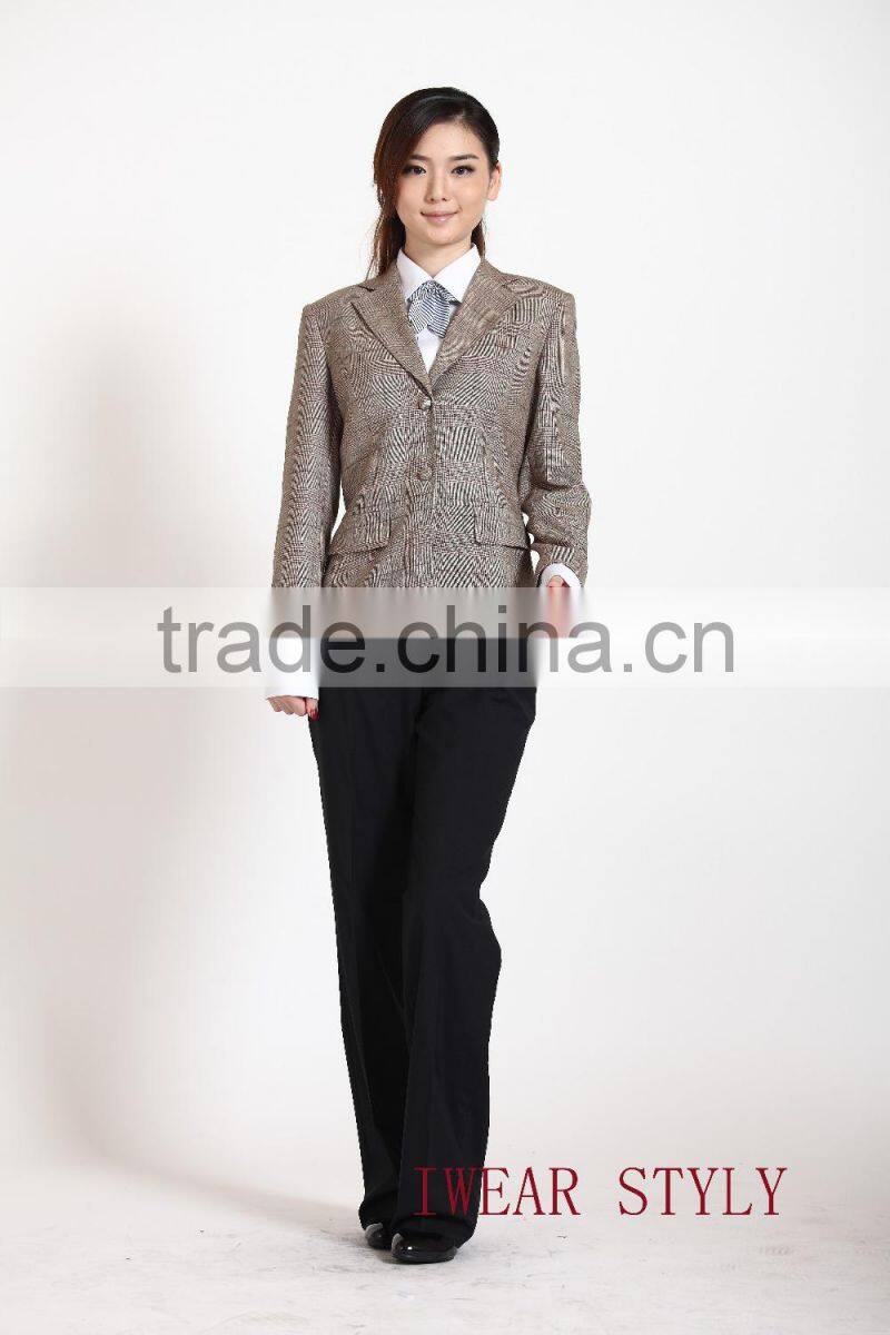 2PCS Fashion grid suits for women / Ladies suits jaket& pants