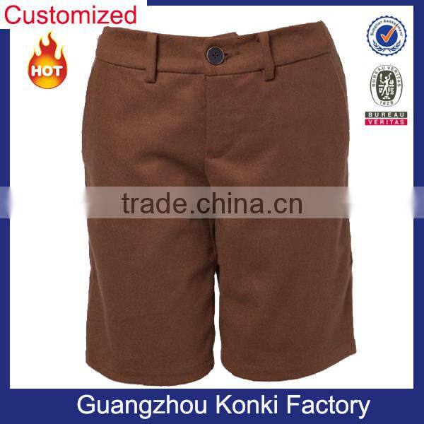 Brown color 100%cotton fabric mens very short shorts