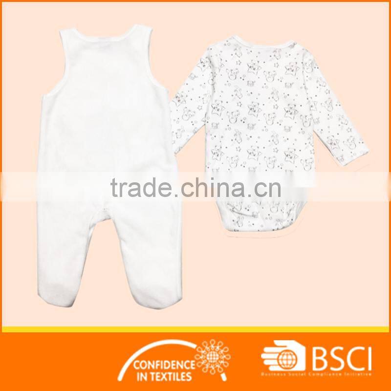 winter romper white 2 piece baby romper suit