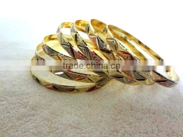 Designer Bangle Sets of 7 in Three Tone