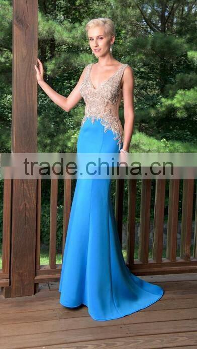 night gown v neck prom party lace bead embroidered evening dress