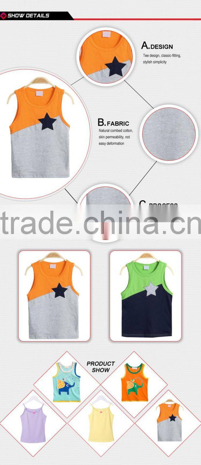95% cotton ,5% Spandex children gym wear fitness tank top