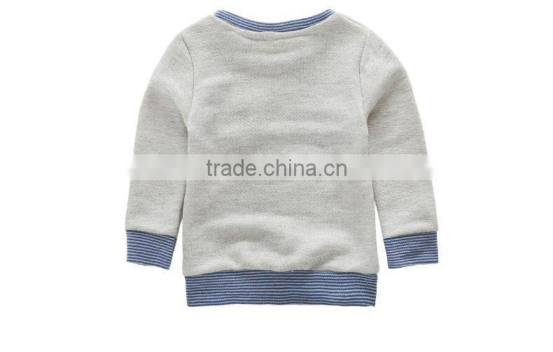 Kids Hoodies 100% Cotton Children Autumn Wear Coat Striped Collar Pullover Sweatshirt Jumpers Wholesale