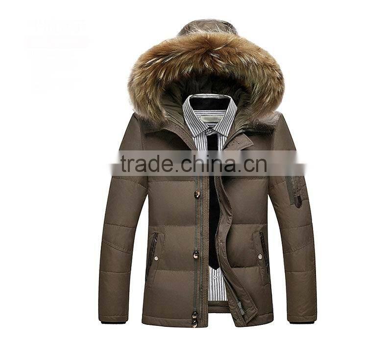 Winter Warm Fur Hoody Man Quilting Padded Jacket
