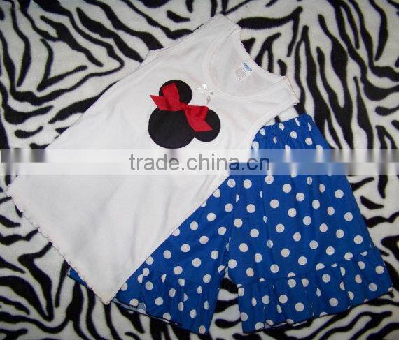 2014 summer girl clothes polka dots kids outfit