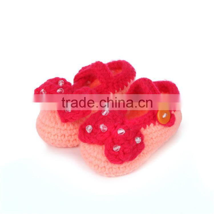 Sequin Instep Strap New Design Handmade Crochet Baby Shoes
