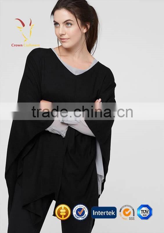 Fashion Knitted Pattern Cashmere Poncho Wraps Sweater Design