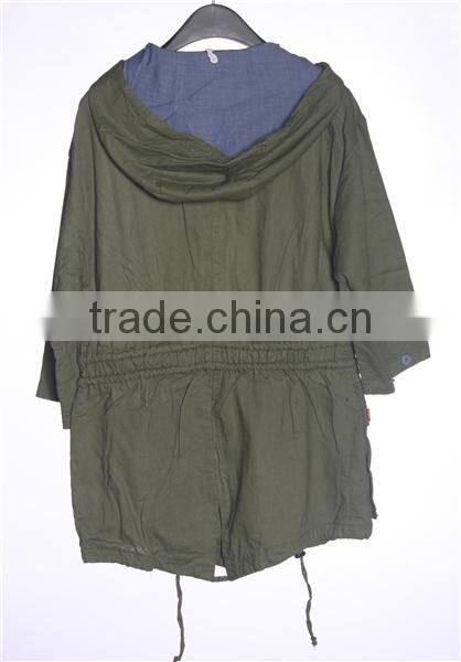 2014-2015 women-long-coat-turkey green women short sleeve jacket