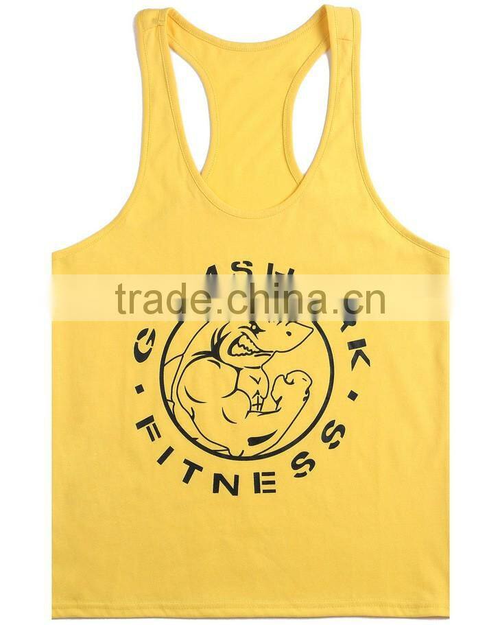 2016 cotton fitness clothes Gym bodybuilding tank top men Sleeveless sport tops Casual golds gym vest brand tracksuits men