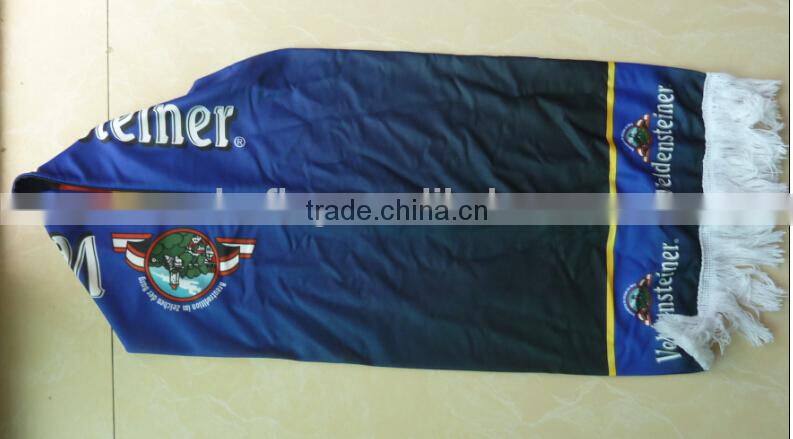 printed knitted polyester fan scarf