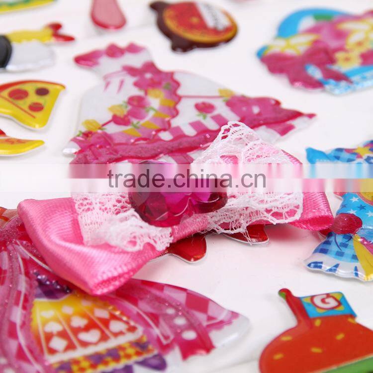 Chilren carton sticker education sticker 3D pop-up sticker cute replacement sticker girl's DIY stickers
