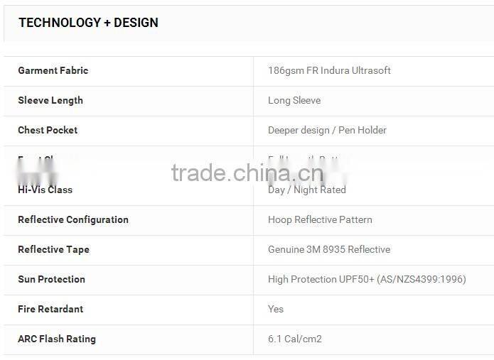 Flame retardant Hi-vis indura ultrasoft fluorescent yellow reflective work shirts
