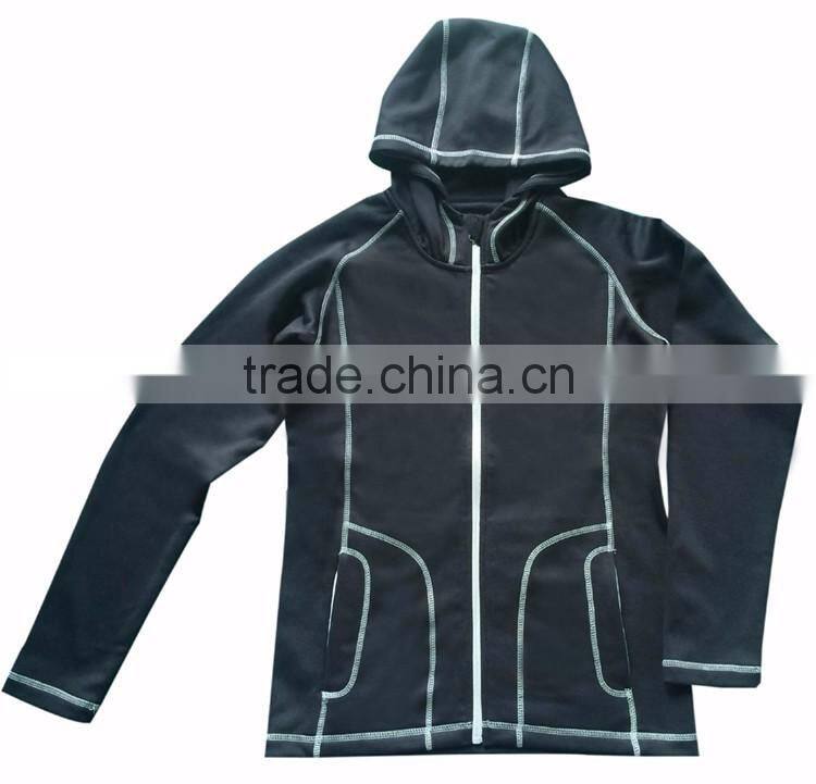 Wholesale ladies powerstretch jacket sweatshirt women with hood