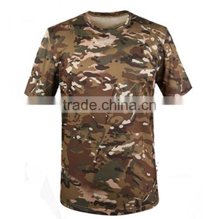 Military army color 100% cotton jersey Mens short sleeve Camouflage t shirt