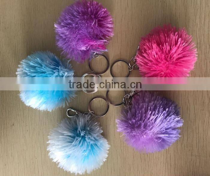 Super 8CM Soft Rex Rabbit Fur Ball Double Mirror Leather Rope Car Keychain Makeup Folding Mirror Bag Pendant