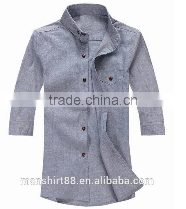 Men dress shirts cotton fabric fashion three-quarter sleeve men shirt
