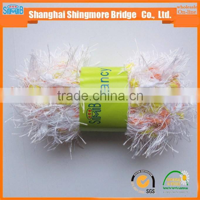 Online shopping first choice feather pompom yarn from China feather pompom twisted yarn factory in a low price