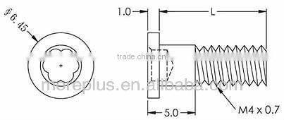 T- Head Socket Cap Screws Plastic Screw