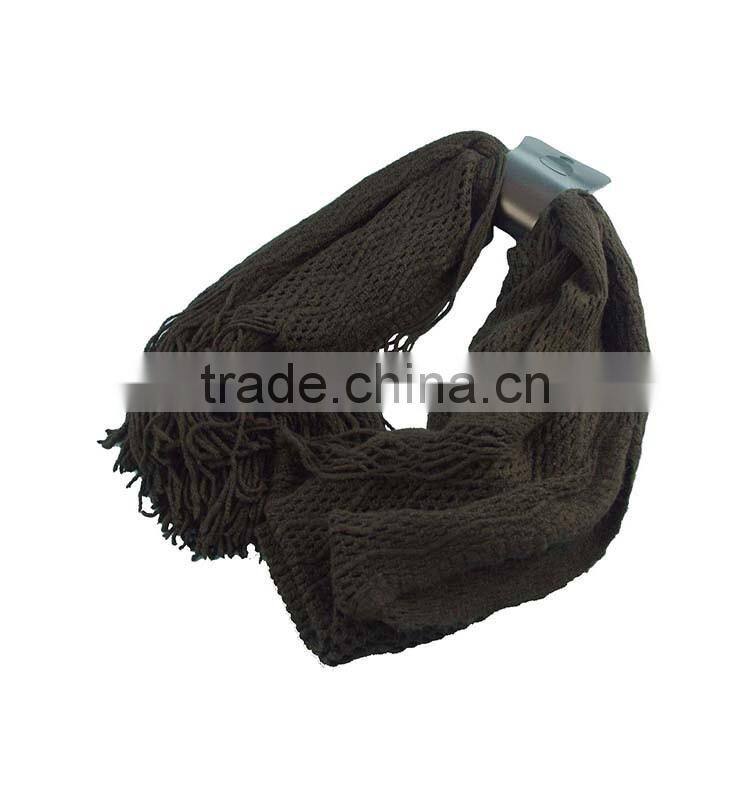Wholesale 100% polyester jacquard knitted circle scarf