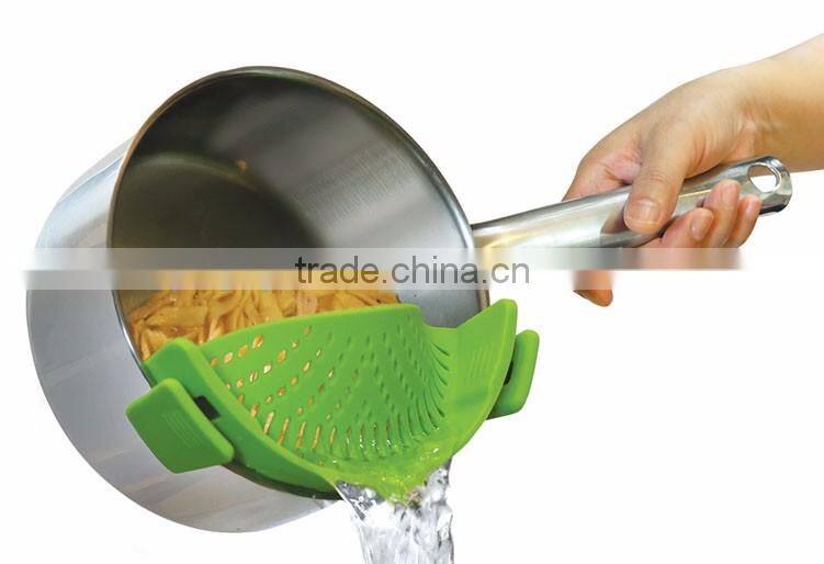 Hot Sale Clip-on Silicone Strainer,Universal Size Fits Most Pans
