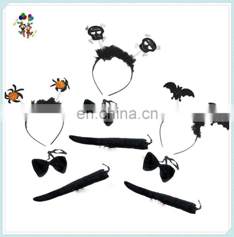 Bow Tie Tail 3pcs Black Bat Halloween Party Headbands HPC-0770