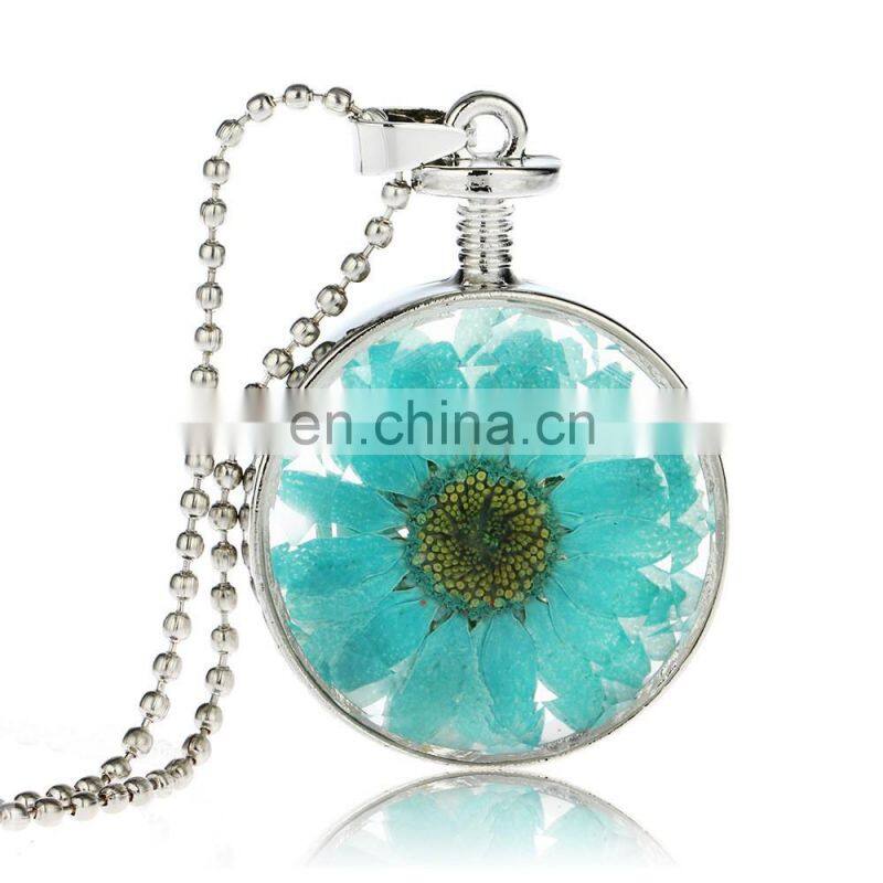 Mother's day Dried flowers glass Essential oil diffuser necklace