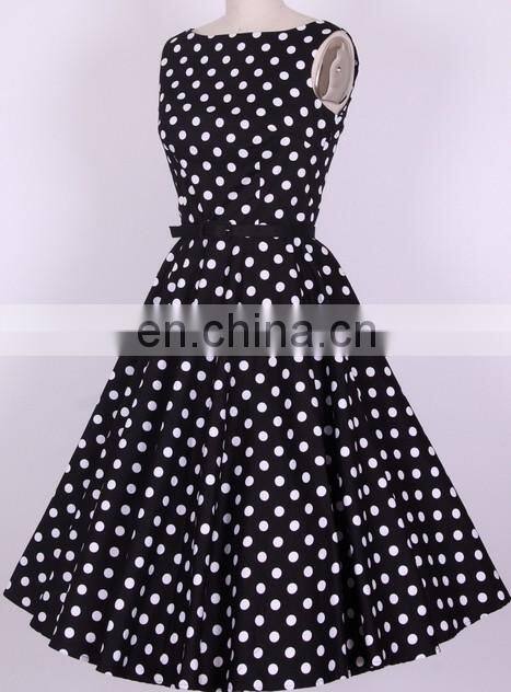 cotton short party wear female clothing plus size 50's 60's polka dot a line women dress